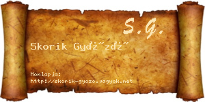 Skorik Győző névjegykártya